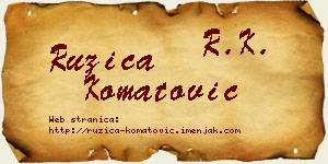 Ružica Komatović vizit kartica